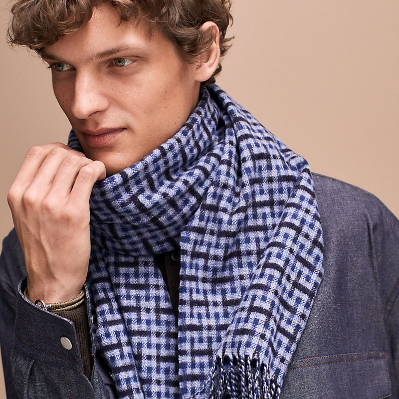 定価8万円三好良着HERMES カシミヤマフラーH ECOSSAIS RECTO